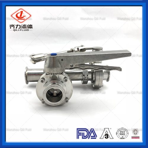 Sanitary Tee with 3A Standard Butterfly Valve