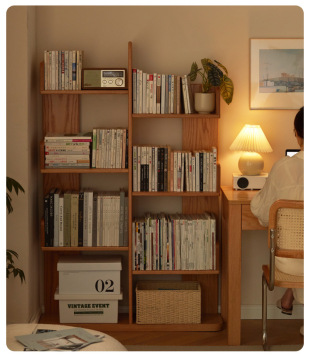 Wood Small Bookcase a 4 livelli Scaffi di libri