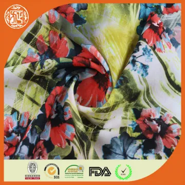Digital printed 50D chiffon elastic polyester fabric
