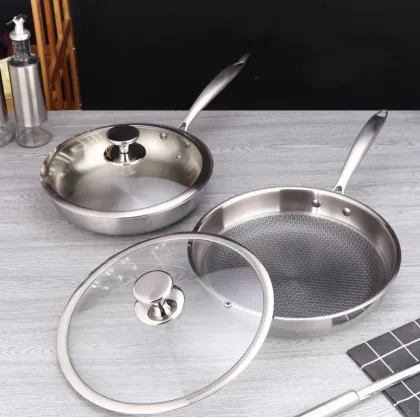 Stainless Steel Honeycomb type Non-stick Pan