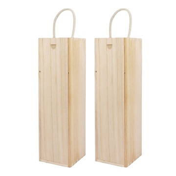 Wooden Wine 2 Pack Box With Rope Handle