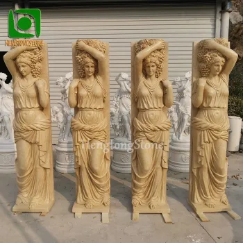 Hot Sale Egypt Beige Marble Stone Columns for Building Design