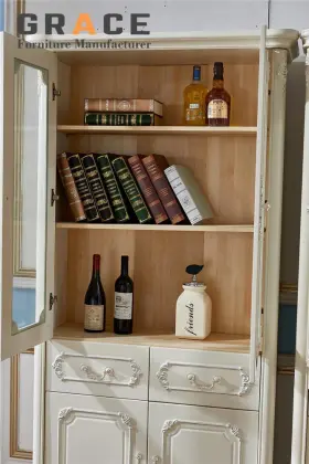 Antique Wooden Bookcase - Solid Wood Furniture