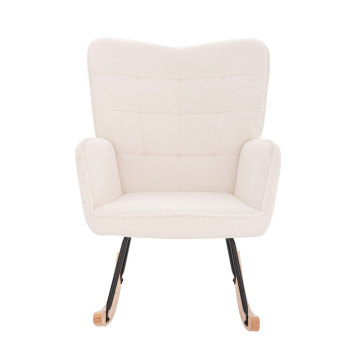 Velvet Fabric Modern Rocking Chair for Living Room and Outdoor Leisure