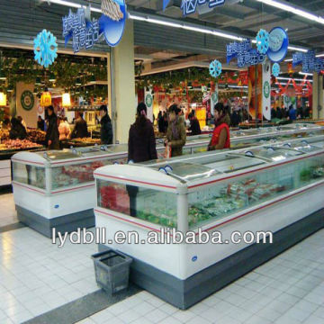 Dual Glass Island freezer ,commercial deep freezer