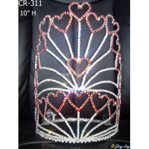 10" Large Heart Holiday Valentine's Day Pageant Crown