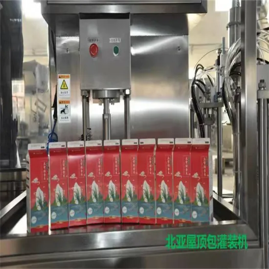 Gable top carton rice filling capping machine