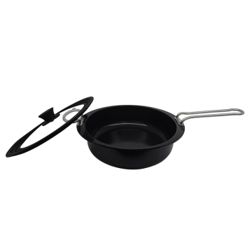 Black Metal Shallow Casserole with Lid