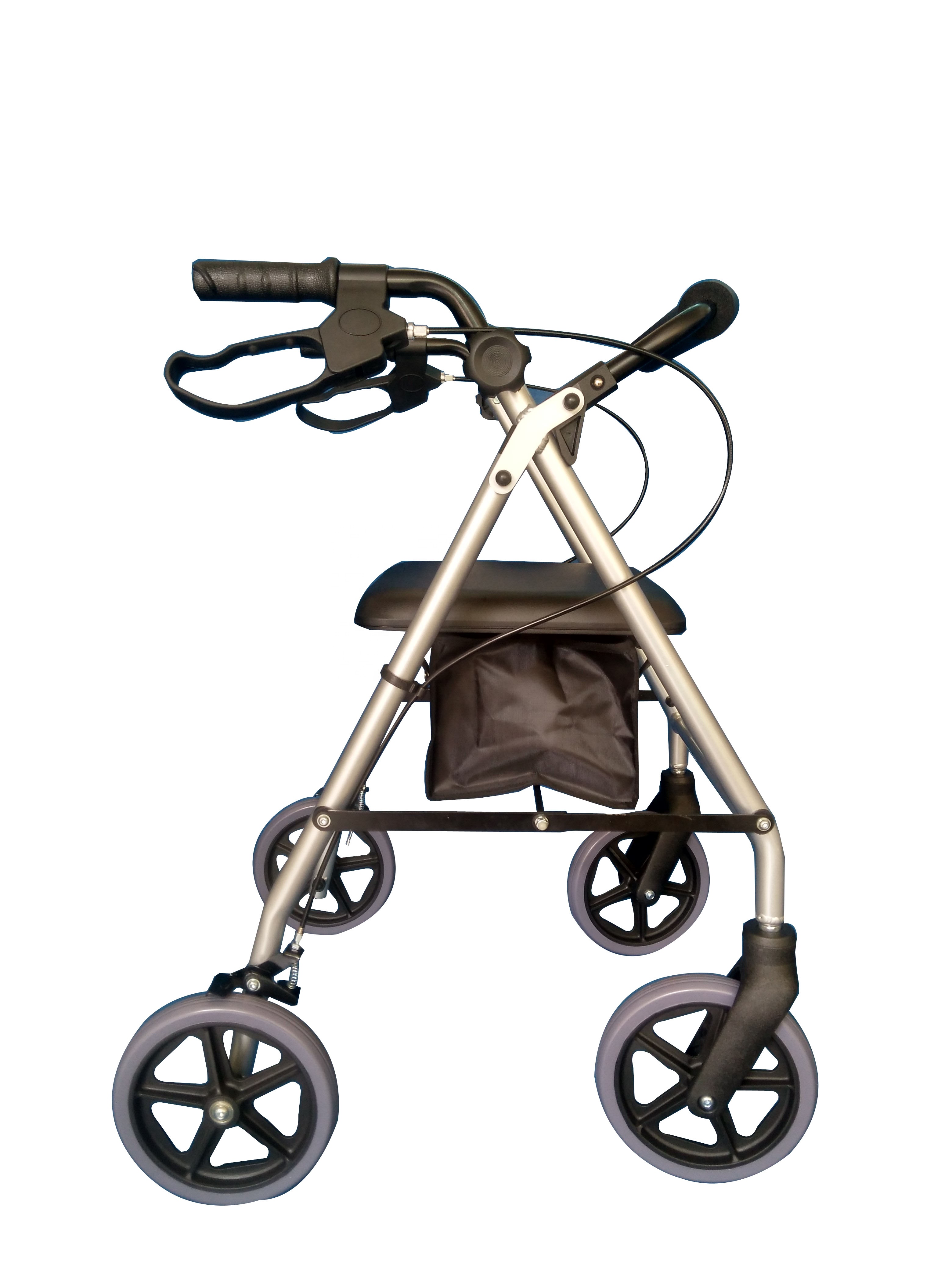 Rollator de luxe de contour avec siège - Roues plus grandes de 8 "et dossier rembourré pour confort amélioré