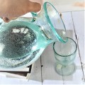 Vintage Recycled Bubble Glass Juice Water Handle Jug