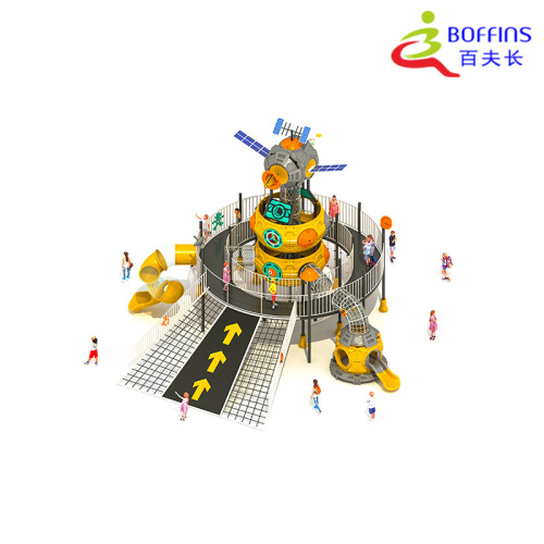 Meluncur ke Bawah Set Taman Bermain Anak Space Slide