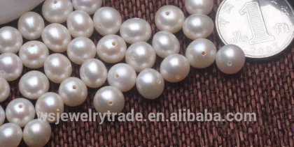 Natural freshwater pearl DIY beads beads round bare Strong white hole Jinyuan Pearl