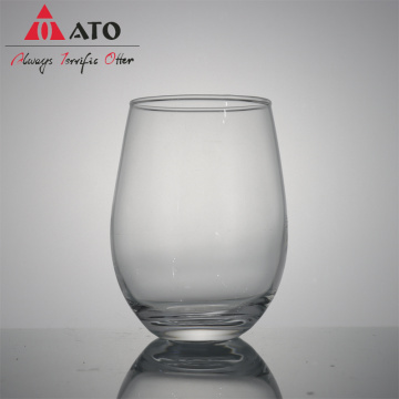 Machine made 9oz 14oz thick stemless wine glass