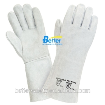 Long Cheap No lining Split Cowhide leather Construction Gloves