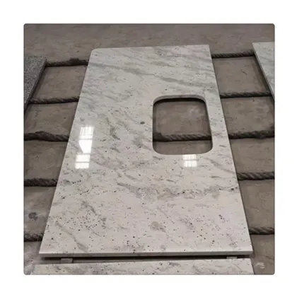 Andromeda White Granite Countertop Kitchen with Chamfered Edges
