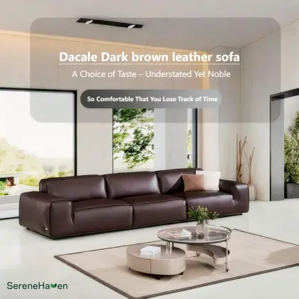 Timeless Design Comfortable Leather Couch