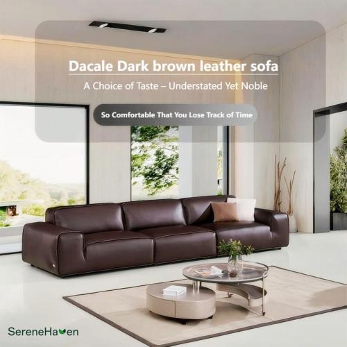 Comodo divano in pelle dal design senza tempo