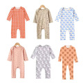 Rompers per bambini in bambù morbido (manica lunga, zip)