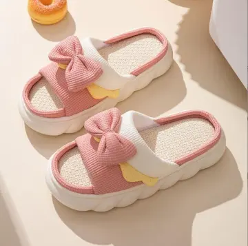 New Women's Summer Slippers: Soft Cotton & Linen Sandals with Non-Slip Thick Sole for Home Use