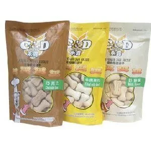 Zip Lock Stand Up Pet Food Packaging Bags Custom With Clear Window