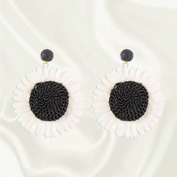 Orecchini da goccia rafia Dada in stile fiore elegante