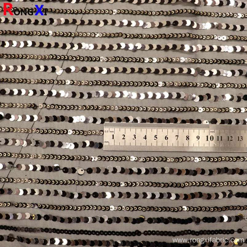 3mm 5mm 6mm Professional Sequin Stripe Fabric