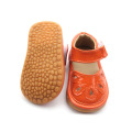 Changeable PU Leather Orange Hollow Squeaky Shoes Sandals