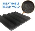 svart mesh baguette bricka mögel för bakning bröd