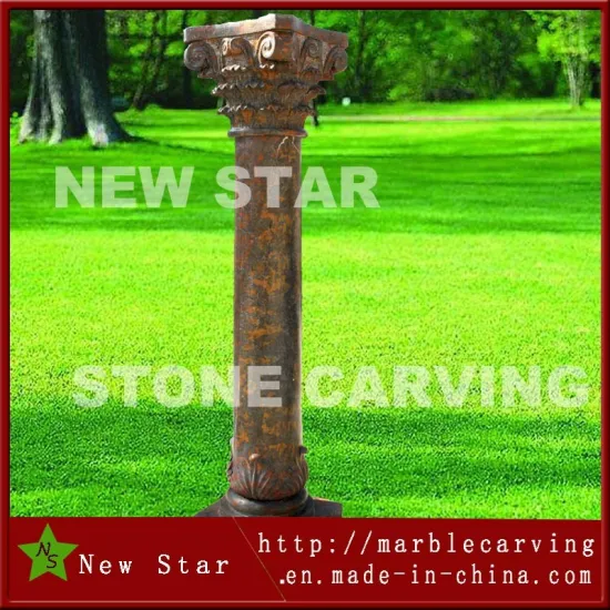 Black Gold Color Marble Columns Pillars