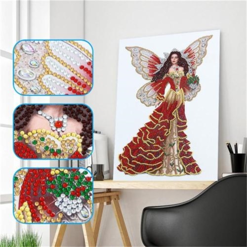 Red Women's Long Dress 5D Diamond Painting Customization