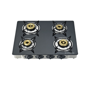 Factory Direct Low Price Four Burner Stove with Tempered Glass Table Top Gas Cooker