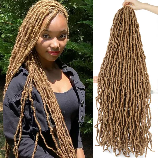 Synthetic Hair Soft Nu Faux Rasa Locs Braids Dreadlocks Goddess Nu Faux Locs Curly Braid Wavy Preloop Crochet Braiding