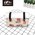 Custom Travel time PU leather handbag cosmetic bag pencil case&bag multifunctional bag