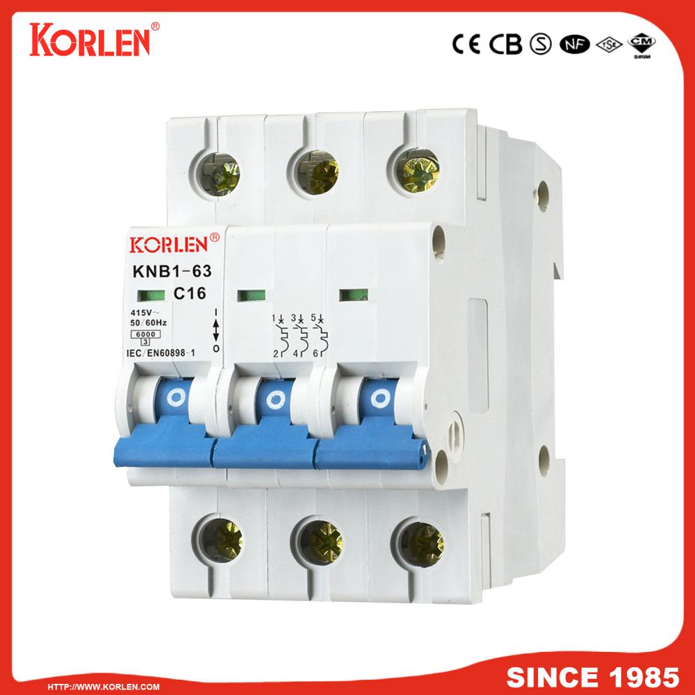 Miniature Circuit Breaker 4.5KA 63A 2P with CB