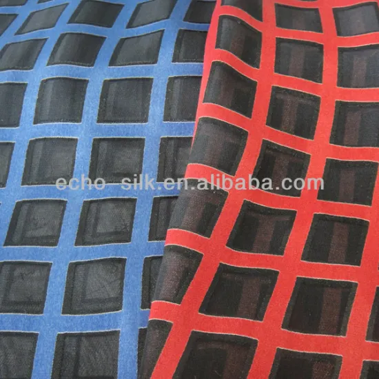 check pattern Silk Rayon Opal B/out and printing