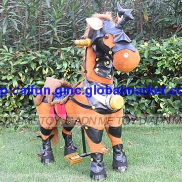 Warhorse shaped knight rider, ladybug ride on toys