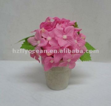 FO-5115 Festive decorative flower,pink hydrangea artificial flower,silk flowers bonsai