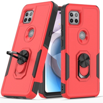 TPU PC Rugged Grip Armor Shield Phone Case for Motorola One 5G Ace - Shockproof Hard Cover