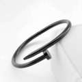 Unisex de acero inoxidable con CZ Nail Style Love Bangle Bracelet para mujeres hombres