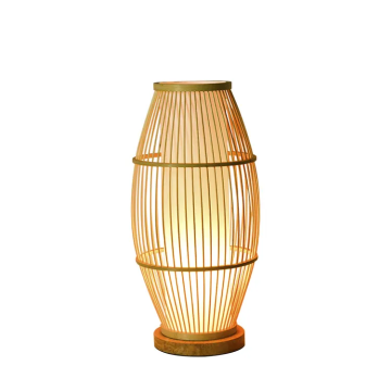 Bamboo Retro Floor Lamp LED Rattan Home Decor