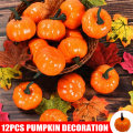 12Pcs Artificial Pumpkin Decoration Halloween Party Decor Pumpkins 4.2*5.2cm Garden DIN889