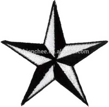 Embroidery Appliques - Self Adhesive Black/White Star for Decoration (Patch/Emblem/Badge/Label/Crest/Insignia)