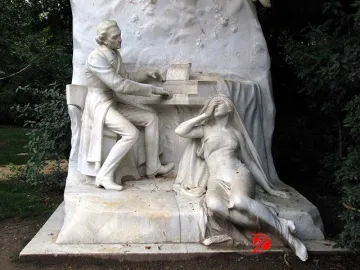 Cemetery marble statue