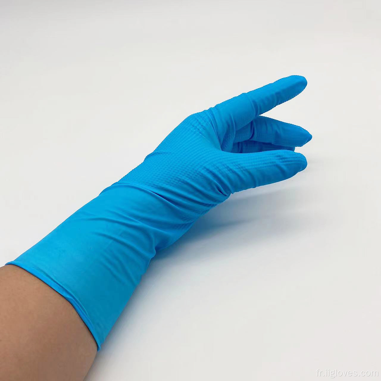 Gants de nitrile de 12 pouces de long pour le nettoyage du travail