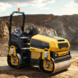 3 ton vibratory double drum road roller vibrator mini compactor from FURD rollers FYL-1200