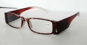LED reading glasses with double light