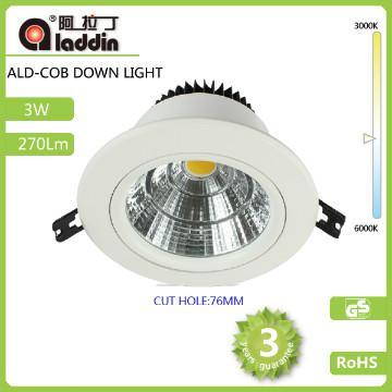 3W COB down light  High Quality 220V