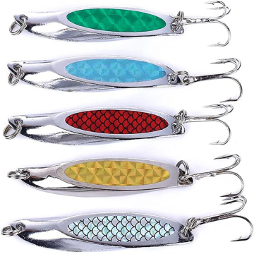 Fishing Spoons Lures for Trout, Saltwater Bass with Hook