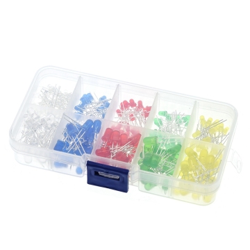 TZT 200PC LED Kit - Mixed Colors (Red, Green, Yellow, Blue, White) 20PCS Each