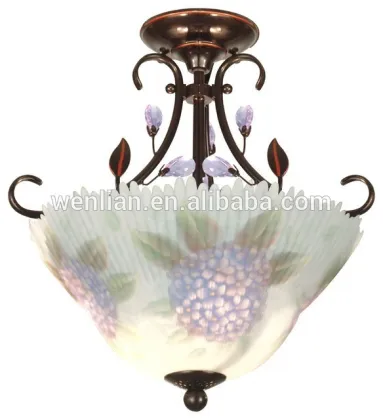 Tropical tiffany style ceiling light,bronze ceiling light for living room